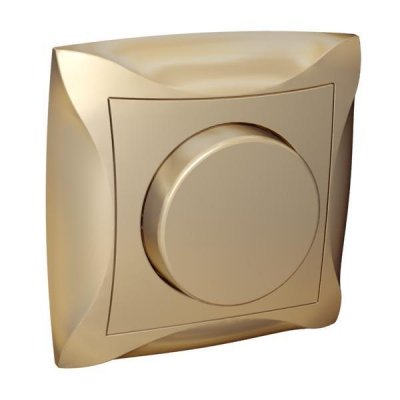 Lexel Дуэт шампань светорегулятор поворотно-нажимной 600Вт/ВА, в сборе (SE WDE000436)