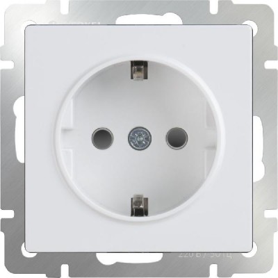 

Розетка с заземлением и шторками (белая) WL01-SKGS-01-IP44 Werkel, WL01-SKGS-01-IP44 белая