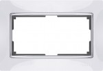 Рамка для двойной розетки (белый/хром) WL03-Frame-01-DBL-white Werkel