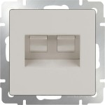 Розетка телефонная RJ-11 и Еthernet RJ-45 (слоновая кость) WL03-RJ11-45-ivory Werkel