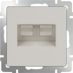 Розетка двойная Ethernet RJ-45  (слоновая кость) WL03-RJ45+RJ45 -ivory Werkel