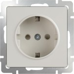Розетка с заземлением (слоновая кость) Werkel WL03-SKG-01-IP20-ivory