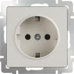 Розетка с заземлением и шторками (слоновая кость) Werkel WL03-SKGS-01-IP44-ivory