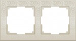 Рамка на 2 поста (слоновая кость) Werkel WL05-Frame-02-ivory