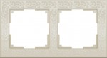 Рамка на 2 поста (слоновая кость) Werkel WL05-Frame-02-ivory