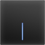 Выключатель одноклавишный проходной с подсветкой (черный матовый) WL08-SW-1G-2W-LED Werkel