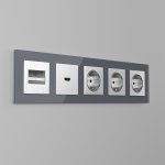 Накладка для розетки HDMI (серебряный рифленый) WL09-HDMI-CP