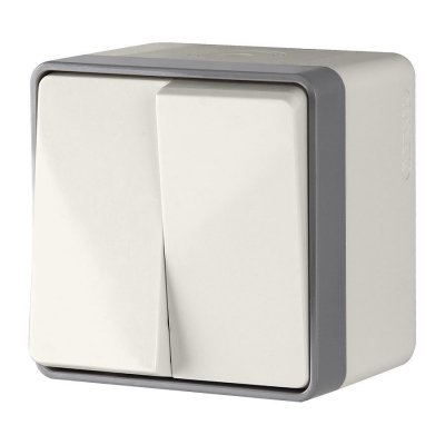 Выключатель двухклавишный влагозащищенный Gallant слоновая кость WL15-03-02