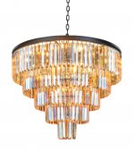 Люстра Odeon 5 Rings Amber MAK interior WTL1943-19BK-GR-AM Черный, стекло