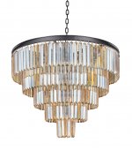 Люстра Odeon 5 Rings Amber MAK interior WTL1943-19BK-GR-AM Черный, стекло