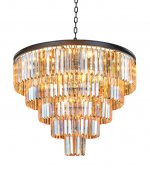 Люстра Odeon 5 Rings Amber MAK interior WTL1943-19BK-GR-AM Черный, стекло