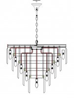 Люстра Odeon 5 Rings Silver MAK interior WTL1943-19SL-CL Серый, стекло