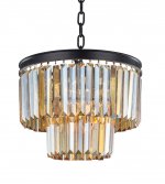 Люстра Odeon 2 Rings Amber MAK interior WTL1943-4BK-GR-AM Черный, стекло