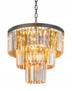 Люстра Odeon 3 Rings Amber MAK interior WTL1943-6BK-GR-AM Черный, стекло