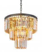 Люстра Odeon 3 Rings Amber MAK interior WTL1943-6BK-GR-AM Черный, стекло