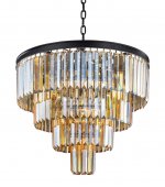 Люстра Odeon 4 Rings Amber MAK interior WTL1943-9BK-GR-AM Черный, стекло