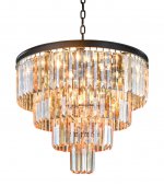 Люстра Odeon 4 Rings Amber MAK interior WTL1943-9BK-GR-AM Черный, стекло