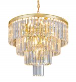 Люстра Odeon 4 Rings Gold MAK interior WTL1943-9GD-CL Хром, стекло