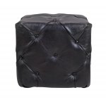 Дизайнерский пуф Amrit Black Leather MAK interior YF-1890-BL Черный