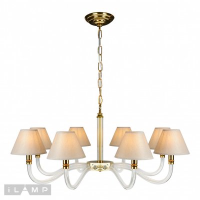 Подвесная люстра iLamp Amber YT2043-8 Золото+прозрачная Подвесная люстра iLamp Amber YT2043-8 Золото+прозрачная