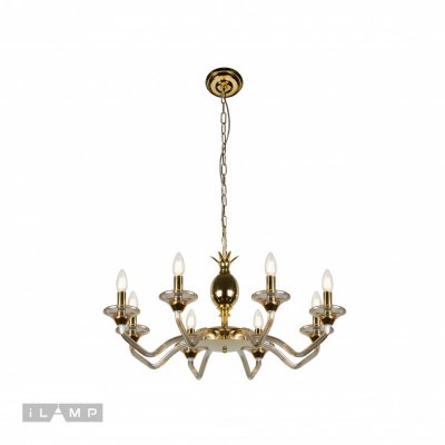 Подвесная люстра iLamp Flo YT2049-8 Золото+Коньяк