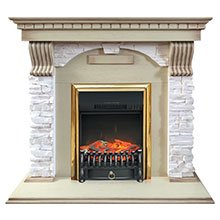 Каминокомплект Royal Flame Dublin арочный сланец крем с очагами Majestic FX / Fobos FX