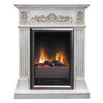 Портал Marseille под очаг Dimplex Viotta белый дуб, патина золото