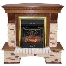 Каминокомплект Royal Flame Pierre Luxe угл. сланец/сланец белый с очагами Majestic FX / Fobos FX
