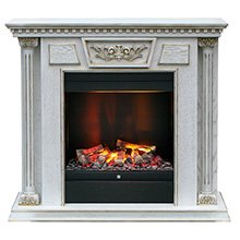 Портал Olympia под очаг Dimplex Albany белый дуб, патина золото