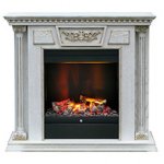 Портал Olympia под очаг Dimplex Albany белый дуб, патина золото