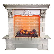 Портал Pierre Luxe под очаг Dimplex Cassette 600 слоновая кость с патиной