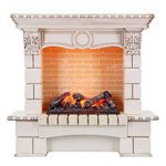 Портал Pierre Luxe угловой под очаг Dimplex Cassette 600 слоновая кость с патиной