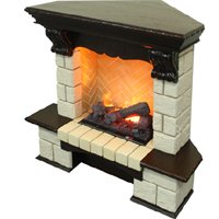 Портал Pierre Luxe угловой под очаг Dimplex Cassette 400  темный дуб