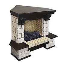 Портал Pierre Luxe угловой под очаг Dimplex Cassette 600 Темный дуб/венге/дуб