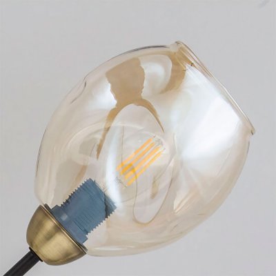 Плафон стекло янтарное 125*135мм E14 (34мм посадка) CL117 Монтана