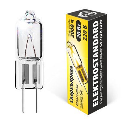Лампа галогенная G4 220 В 20 Вт сверхъяркая Elektrostandard