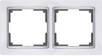WL03-Frame-02-white /Рамка на 2 поста (белый/хром) Werkel WL03-Frame-02-white
