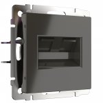 Розетка телефонная RJ-11 и Еthernet RJ-45 (серо-коричневый) Werkel WL07-RJ11+RJ45