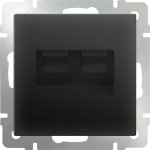 Розетка телефонная RJ-11 и Еthernet RJ-45 (черный матовый) WL08-RJ11+RJ45 Werkel
