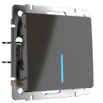 WL07-SW-1G-LED/Выключатель одноклавишный  с подсветкой (серо-коричневый) Werkel WL07-SW-1G-LED