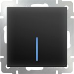 Выключатель одноклавишный с подсветкой (черный матовый) WL08-SW-1G-LED Werkel