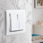 Выключатель двухклавишный проходной с подсветкой (белый) WL01-SW-2G-2W-LED Werkel