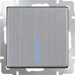 Выключатель одноклавишный проходной с подсветкой (глянцевый никель) WL02-SW-1G-2W-LED Werkel