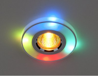 Точечный светильник со встроенными светодиодами Elektrostandard 2070/2 SL/7-MULTI/LED (хром / мультиколор) Точечный светильник со встроенными светодиодами Elektrostandard 2070/2 SL/7-MULTI/LED (хром / мультиколор)
