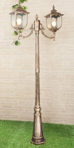 Светильник на столбе Elektrostandard Sculptor F/2 черное золото (арт. GLXT-1407F/2)