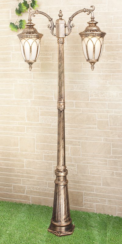 Светильник на столбе Elektrostandard Sagitta F/2 черное золото (арт. GLXT-1444F/2)