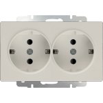 Розетка двойная с заземлением (слоновая кость) WL03-SKG-02-IP20 Werkel