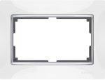 Рамка для двойной розетки (белый/хром) WL03-Frame-01-DBL-white Werkel