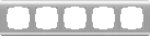 Рамка на 5 постов (серебряный) WL12-Frame-05 Werkel