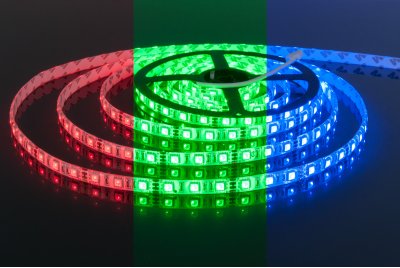Светодиодная лента Лента светодиодная 12V 14,4W 60Led 5050 IP65 RGB, 5м Elektrostandard